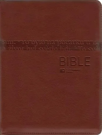 Bible ČEP DT, střední formát, zip, hnědá, zip, výřezy