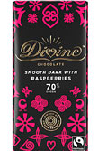 Čokoláda Divine Raspberries 70 %, 90 g