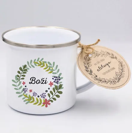Smaltovaný hrnek „Boží“, 300 ml
