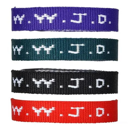 Náramek textilní - W.W.J.D.
