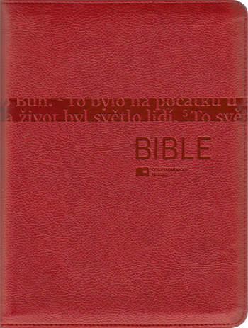 Bible ČEP DT střední formát, zip, výřezy, lesklá červená