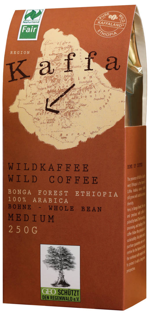 Kaffa - divoká etiopská káva, medium, zrnková, 250 g