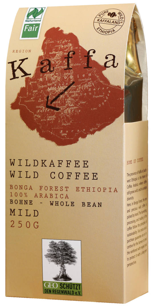 Kaffa - divoká etiopská káva, jemná, zrnková 250 g