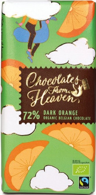 BIO hořká čokoláda s pomerančem 72%, 100g
