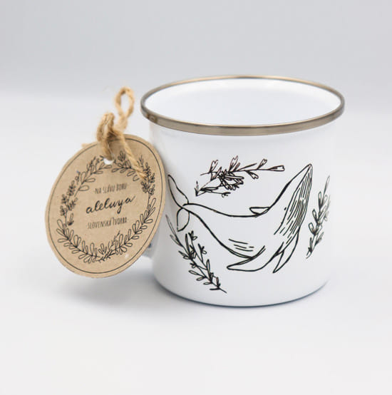 Smaltovaný hrnek „Velryba“, 300 ml