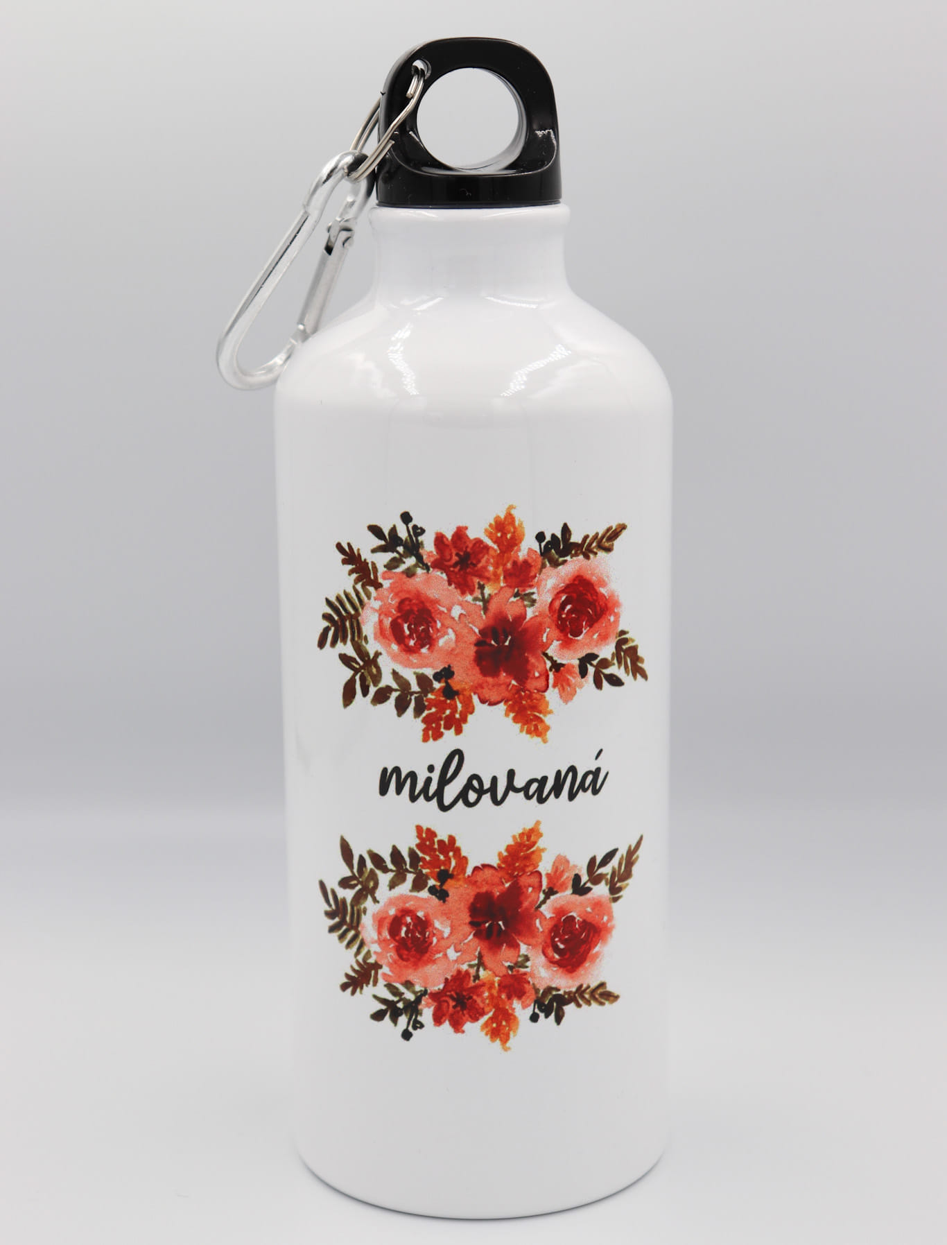Turistická lahev „Milovaná“ s akvarelovými květy